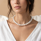 14K Gold Japanese Akoya Pearl Tincup Necklace