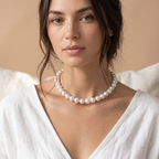 14K Gold Japanese Akoya Pearl Tincup Necklace