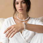 7.0-7.5mm White Freshwater Pearl Necklace, Bracelet & Earrings
