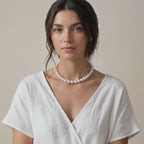 7.0-7.5mm White Freshwater Pearl Necklace, Bracelet & Earrings