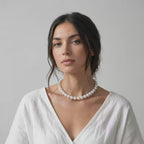 14K Gold Japanese Akoya Pearl Tincup Necklace