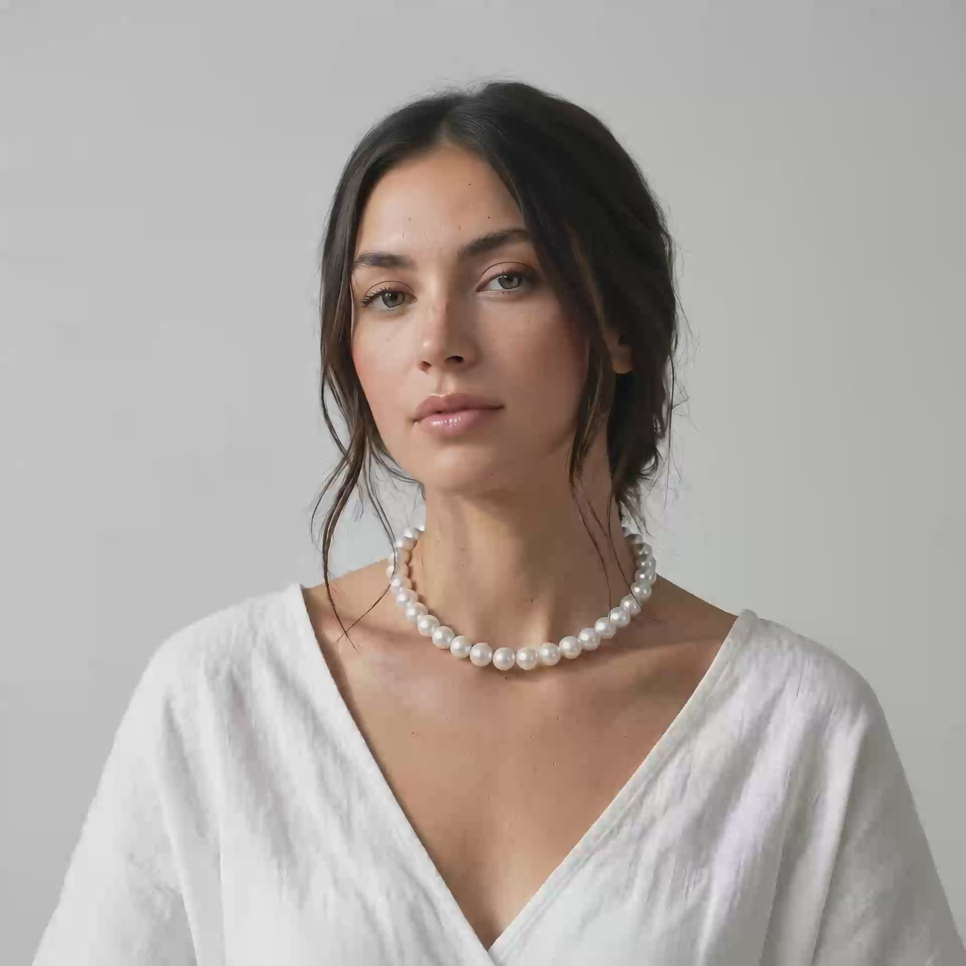 14K Gold Japanese Akoya Pearl Tincup Necklace